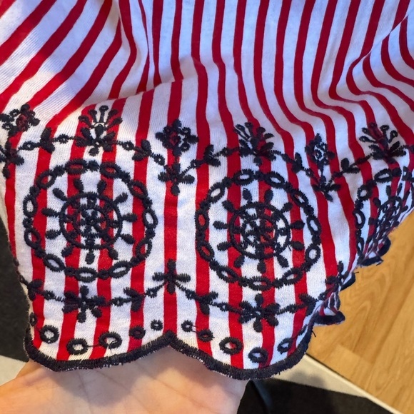 CHARTER CLUB Picnic Escape Red Barn Nautical Patriotic Summer Square Neck Top - Picture 5 of 8